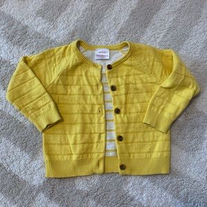 Hanna Andersson Yellow Cotton Cardigan